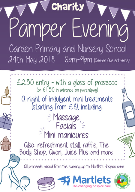 Designed an A4 and A5 pamper evening poster for a charity event.